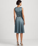 Lauren Ralph Lauren Belted Charmeuse Cocktail Dress Size 2