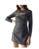 Sanctuary Night Disco Cutout Metallic Dress Size XL