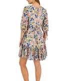 Taylor Women's Printed Chiffon Smocked-Waist Fit and Flare Dress Size 16