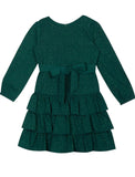 Rare Editions Glitter Knit Dress with Tiered Ruffles Size 14